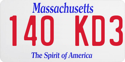 MA license plate 140KD3