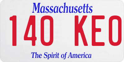 MA license plate 140KE0