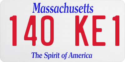 MA license plate 140KE1