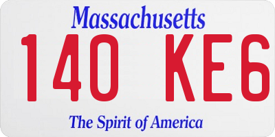 MA license plate 140KE6