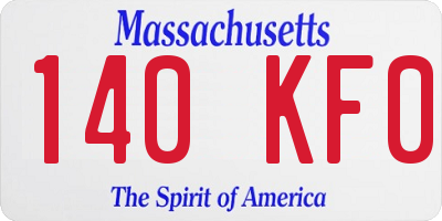 MA license plate 140KF0