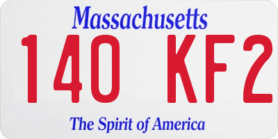 MA license plate 140KF2