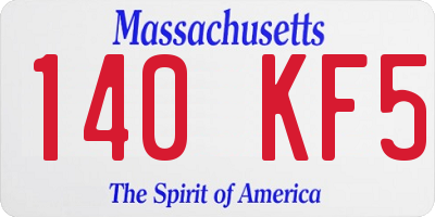 MA license plate 140KF5