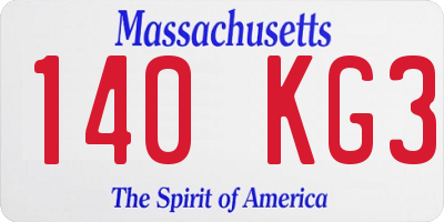 MA license plate 140KG3