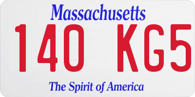 MA license plate 140KG5