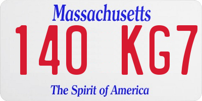 MA license plate 140KG7