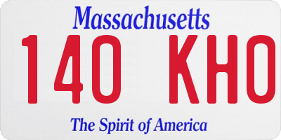 MA license plate 140KH0