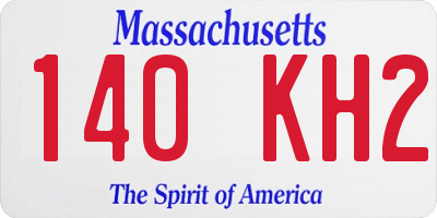 MA license plate 140KH2