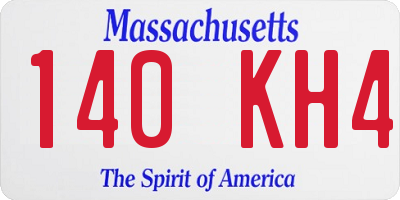 MA license plate 140KH4