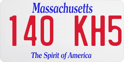 MA license plate 140KH5