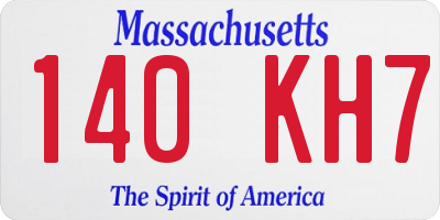 MA license plate 140KH7
