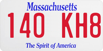 MA license plate 140KH8