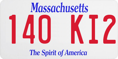MA license plate 140KI2