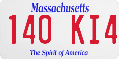 MA license plate 140KI4
