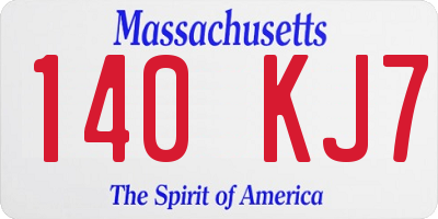 MA license plate 140KJ7