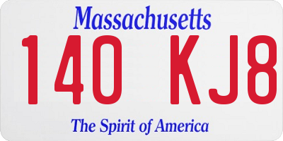MA license plate 140KJ8