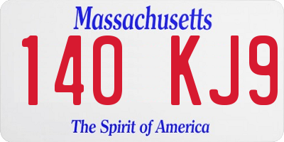 MA license plate 140KJ9