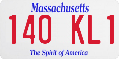MA license plate 140KL1