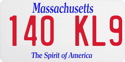 MA license plate 140KL9