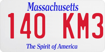 MA license plate 140KM3