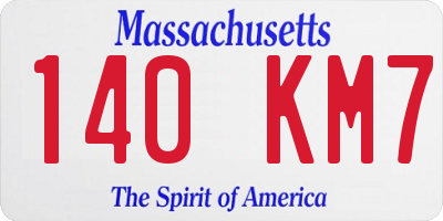 MA license plate 140KM7