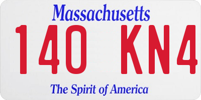 MA license plate 140KN4