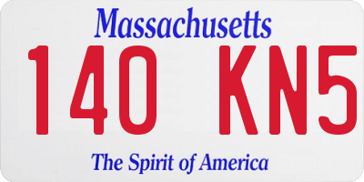 MA license plate 140KN5