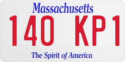 MA license plate 140KP1