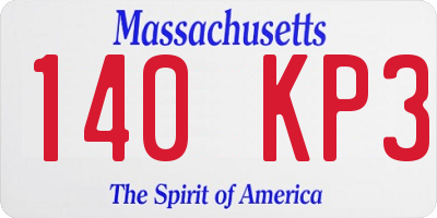 MA license plate 140KP3