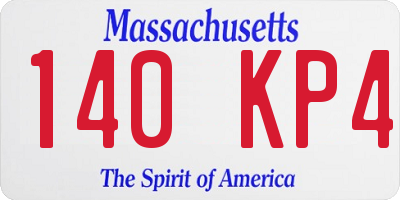 MA license plate 140KP4