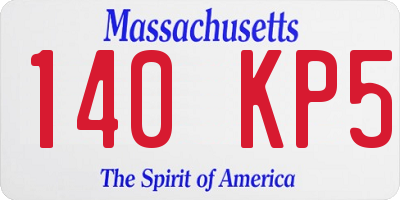 MA license plate 140KP5