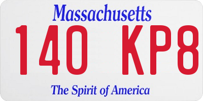 MA license plate 140KP8