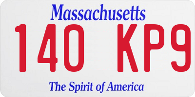 MA license plate 140KP9