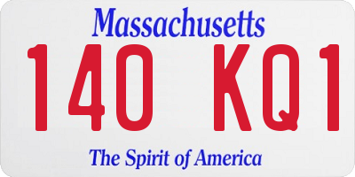 MA license plate 140KQ1