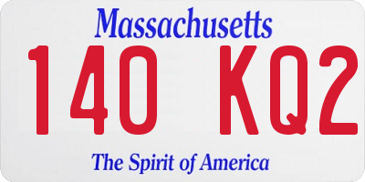 MA license plate 140KQ2