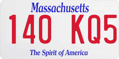 MA license plate 140KQ5