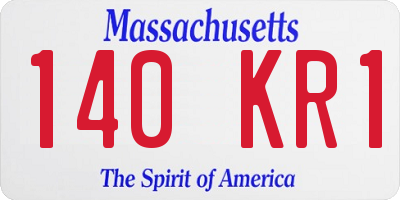 MA license plate 140KR1