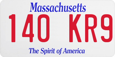 MA license plate 140KR9