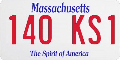 MA license plate 140KS1