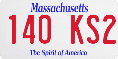 MA license plate 140KS2