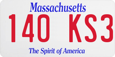 MA license plate 140KS3