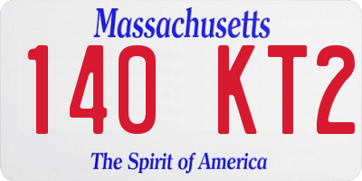 MA license plate 140KT2