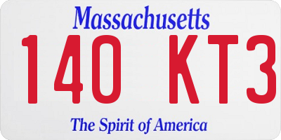 MA license plate 140KT3