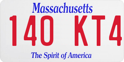 MA license plate 140KT4