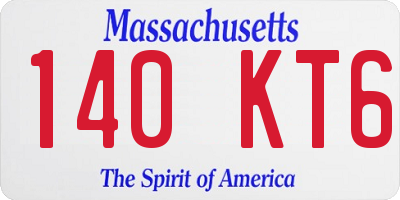 MA license plate 140KT6