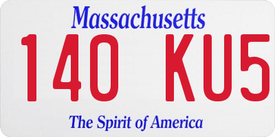 MA license plate 140KU5