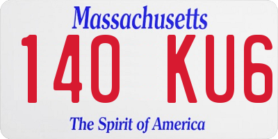 MA license plate 140KU6