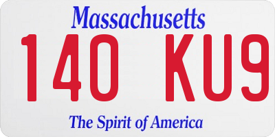 MA license plate 140KU9