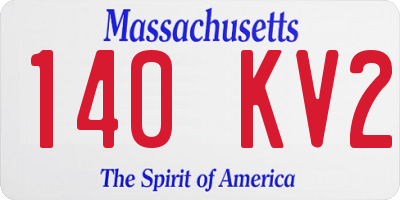 MA license plate 140KV2