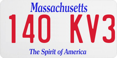 MA license plate 140KV3